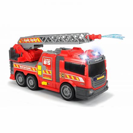 Пожарная машина с водой, свет и звук, свободный ход, 36 см. 
